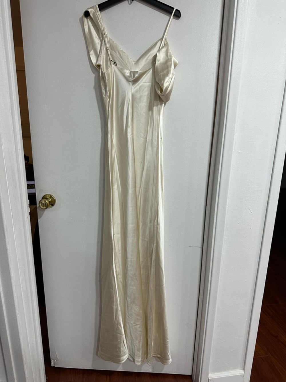 Reformation Ronda Ivory One-Shoulder Silk Draped Gown Dress Wedding - Picture 11 of 12